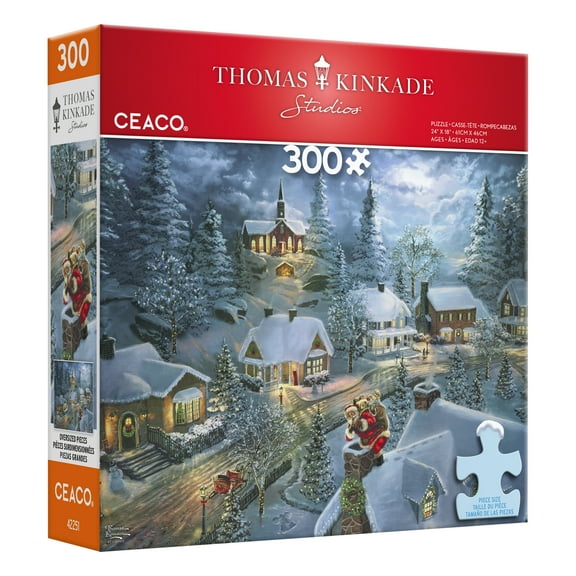Ceaco Santa's Silent Night (Thomas Kinkade) Kathryn Selbert 300 Piece Interlocking Jigsaw Puzzle