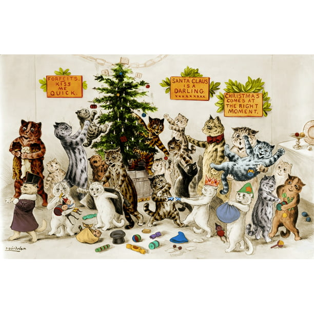 Cats Decorating Christmas Tree, 1906 Poster Print by Science Source (36 x 2...