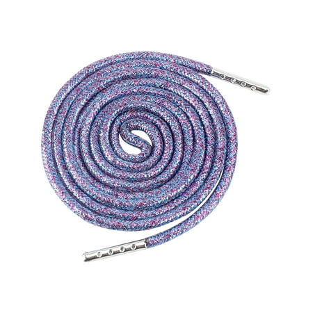 INSPIRE CHIC Round Metallic Glitter Shoelaces Colorful Fashion Shoe Laces for Athletic Sneakers Shoes Boot Strings 2 Pairs Blue-Purple 100cm/39.37