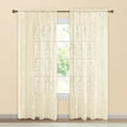 thumbnail image 2 of Collections Etc Lacey Floral Lace Design Rod Pocket Drapes Beige 56" x 84", 2 of 3