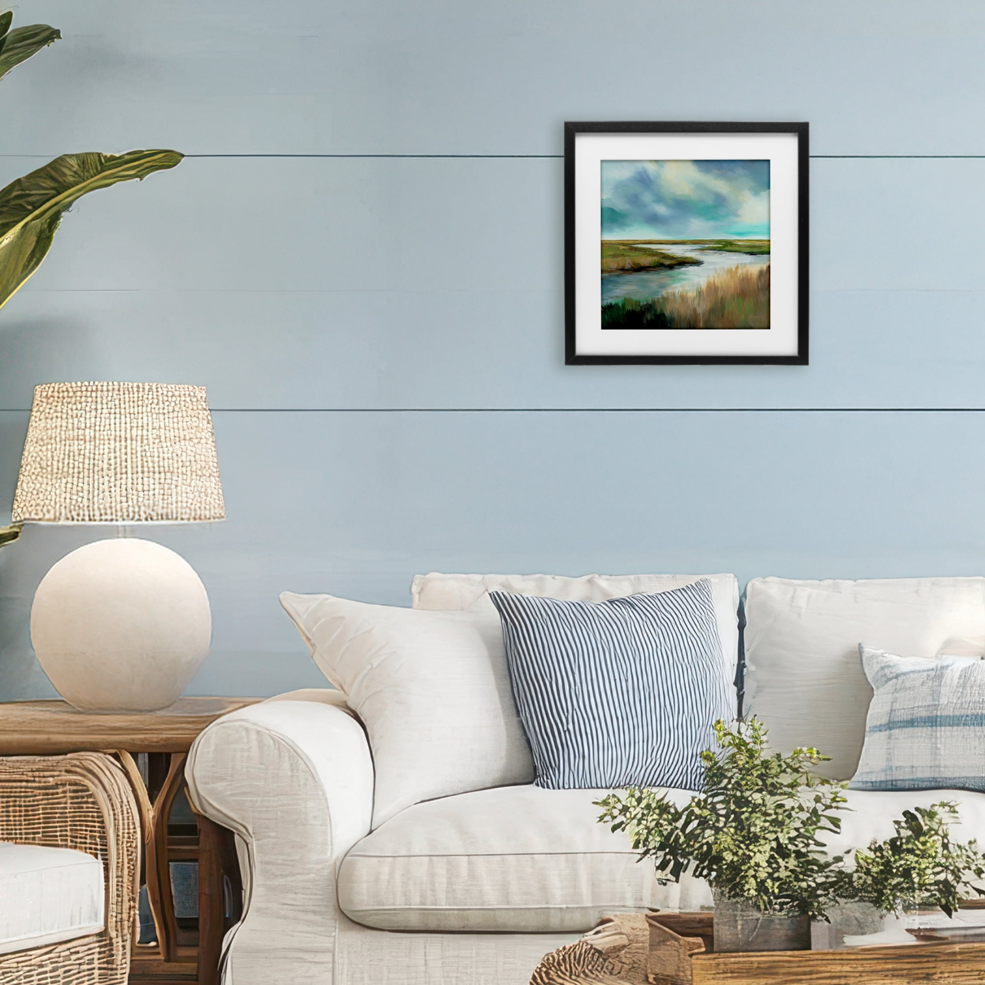Stupell Industries Tranquil Meadow and Wetlands Black Framed Print Under Glass, design by Liz Jardine