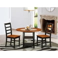 thumbnail image 2 of East West Furniture Sudbury 3-piece Dining Chairs and Round Table in Black, 2 of 6