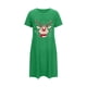 thumbnail image 2 of Camisón corto de talla grande para mujer, camisón de manga corta con estampado de pecho a la moda, camisón para mujer, 2 of 5
