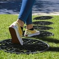 thumbnail image 5 of A1 Home Collections Multi Functional-Garden Stepping Stone Mat Round, Natural Rubber Heavy-Duty Beautiful Hand Finished Design 12"X12" Set of 4, Classic Paisley Black, 5 of 6