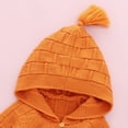 thumbnail image 6 of Arvbitana Infant Halloween Knitted Romper, Pumpkin Face Pattern Long Sleeve Hooded One-piece, 6 of 9