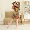 thumbnail image 3 of FORMRS Kids Bathrobe Unisex Hooded Robe Toddler Pajamas Sleepwear, Size 2-3T, Colorful Autumn Leaves, 3 of 7