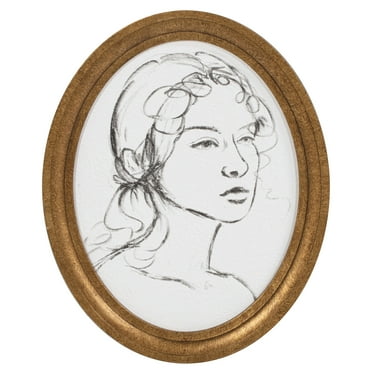 My Texas House Feminine Profile Sketch Framed Wall Art 11x14