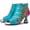 Blue B, variant on Women's Handmade Lambskin Retro Casual Sandals for Spring and Summer, Contrast 3D Color-blocking Flower Comfortable High-heeled Sandals for Women