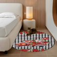 thumbnail image 3 of Round Area Rug 3 Ft, Roses Valentine's Day Washable Non-Slip Circle Carpet for Living Room/Bedroom, Farmhouse Floral Truck Plaid Low-Profile Small Floor Mats Collection Rugs for Indoor, 3 of 7