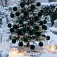 thumbnail image 4 of COM1950s Flocked Christmas Ball Ornaments, Shatterproof Velvet Tree Decorations with Hanging String for Holiday Party and Home Display, 4 of 6
