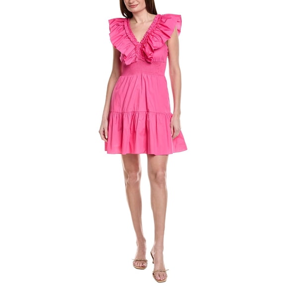 Adrianna Papell womens Ruffle Collar Flounce Mini Dress, 14, Green