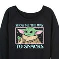 thumbnail image 3 of Star Wars - The Mandalorian Grogu The Way To Snacks  - Wo Men's French Terry Long Sleeve Pullover, 3 of 5