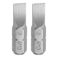 thumbnail image 1 of Uxcell 2pcs 1/4" Hex Shank SL6 Head 1" Length Flat Head Screwdriver Bit, 1 of 6