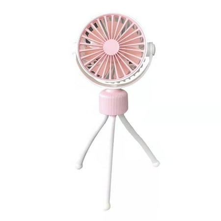 

Stroller Fan Mini Portable Fan LED Light Camping Rechargeable Fan Tripod Fan