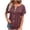 Wine-06, variant on Mittory Plus Size T Shirts for Women Tops Summer Casual Short Sleeve Henley V Neck Button Up Tunic Loose Fit