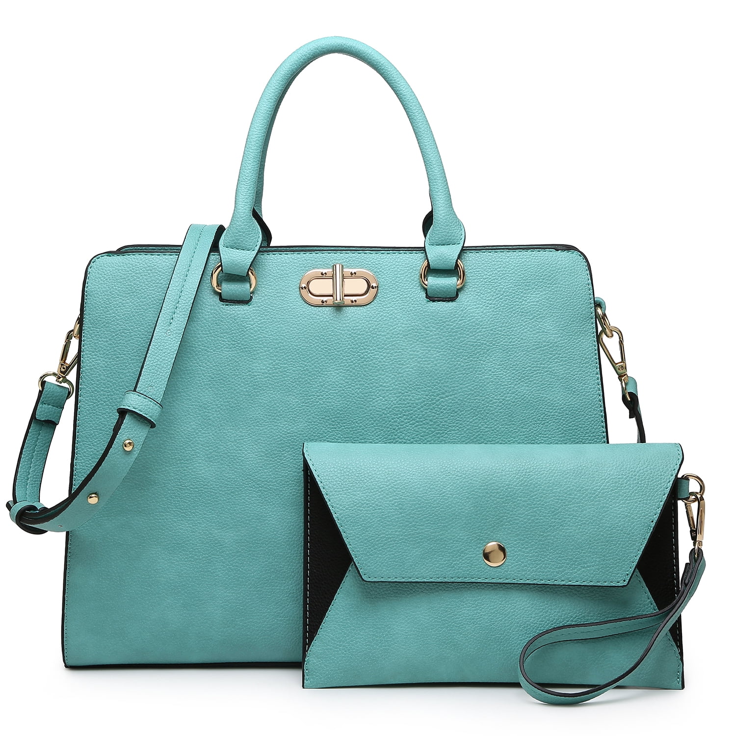 Dasein Women Handbags Fashion Satchel Purses Top Handle Tote Work Bags Shoulder Bags with Matching Clutch