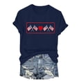 thumbnail image 5 of Duqingm Stars And Stripes Shirt Women's 250 Years America Anniversary 250th Independence Day Vintage V-Neck T-Shirt Dark Blue,XL, 5 of 5
