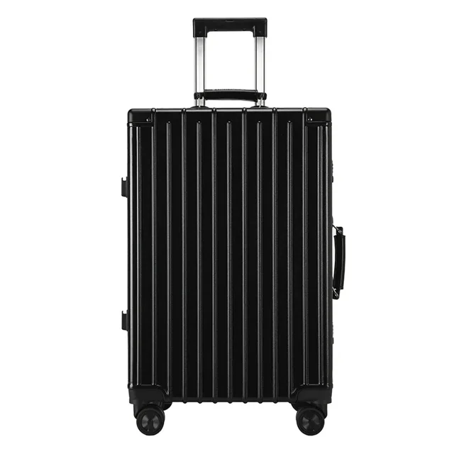 Maleta con marco de aluminio para equipaje rodante, Maleta recargable de gran capacidad para viaje, maleta de cuero con contraseña de embarque de 20 pulgadas