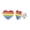 10mm, variant on Rainbow Heart Stud Earrings for Women Men LGBTQ Colorful 6‑Stripe Enamel Drip Stainless Steel Silver Plated Pride Love Personalized Gift Jewelry