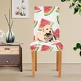 thumbnail image 4 of Yayeee 2 Pack Dining Chair Covers Stretch Parson Chairs Slipcovers Seat Protector, Cartoon Watermelon, 4 of 6
