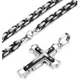thumbnail image 4 of Collier Croix en Acier Inoxydable 5 mm pour Hommes Femmes, Chaîne Byzantine, Pendentif Croix, Collier Roche, 56-71 cm, 4 of 6