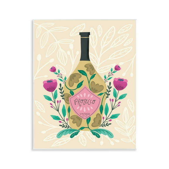 Stupell Industries Chic Floral Alcohol Bottle Food & Beverage Painting Unframed Art Print Wall Art, 11 x 14