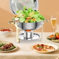 thumbnail image 3 of Ourlova Ensemble de 6 Plats Ronds Anti-Frottement de 5 Qt pour Buffet avec Couvercles - Comprend Porte-Couvercle Cuillère de Service Pinces, 3 of 8