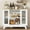 Oak, variant on Hetoy 36 Inch Small Buffet Storage Cabinet with Adjustable Shelf and Fluted Glass Door Retro Kitchen Sideboard, White
