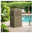 thumbnail image 7 of 30 Gallon Trash Can, Outdoor Waterproof Garbage Can with Lid - Resin Patio Waste Bin for Deck, Garden, Backyard (Brown), 7 of 7