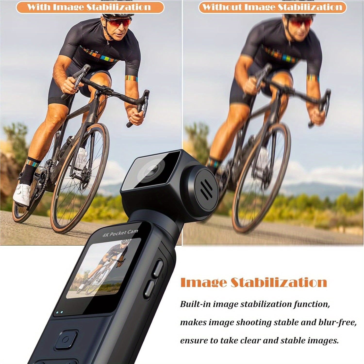 Fanruina 4K Ultra HD Vlogging Camera - 1.33" CMOS, USB Rechargeable. 270° Rotating Action Camcorder for Vlogs, Live Streams & Outdoor. Ideal Gift for Couples, Back-to-School or Easter.