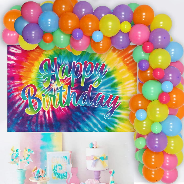 Tie Dye Birthday Party Backdrop Banner Decorations Tie Dye Themed Happy  Birthday Background Colorful Paint Rainbow Party Decorations Supplies for  Girls Kids - Yahoo Shopping