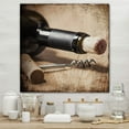 thumbnail image 2 of wall26 - Square Canvas Wall Art - Corkscrew and Wine Bottle - Giclee Print Gallery Wrap Modern Home Art Ready to Hang - 24x24 inches, 2 of 4
