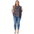 thumbnail image 5 of Jessica Simpson Women's and Women's Plus Size Ruby Flutter Woven Top, 5 of 6