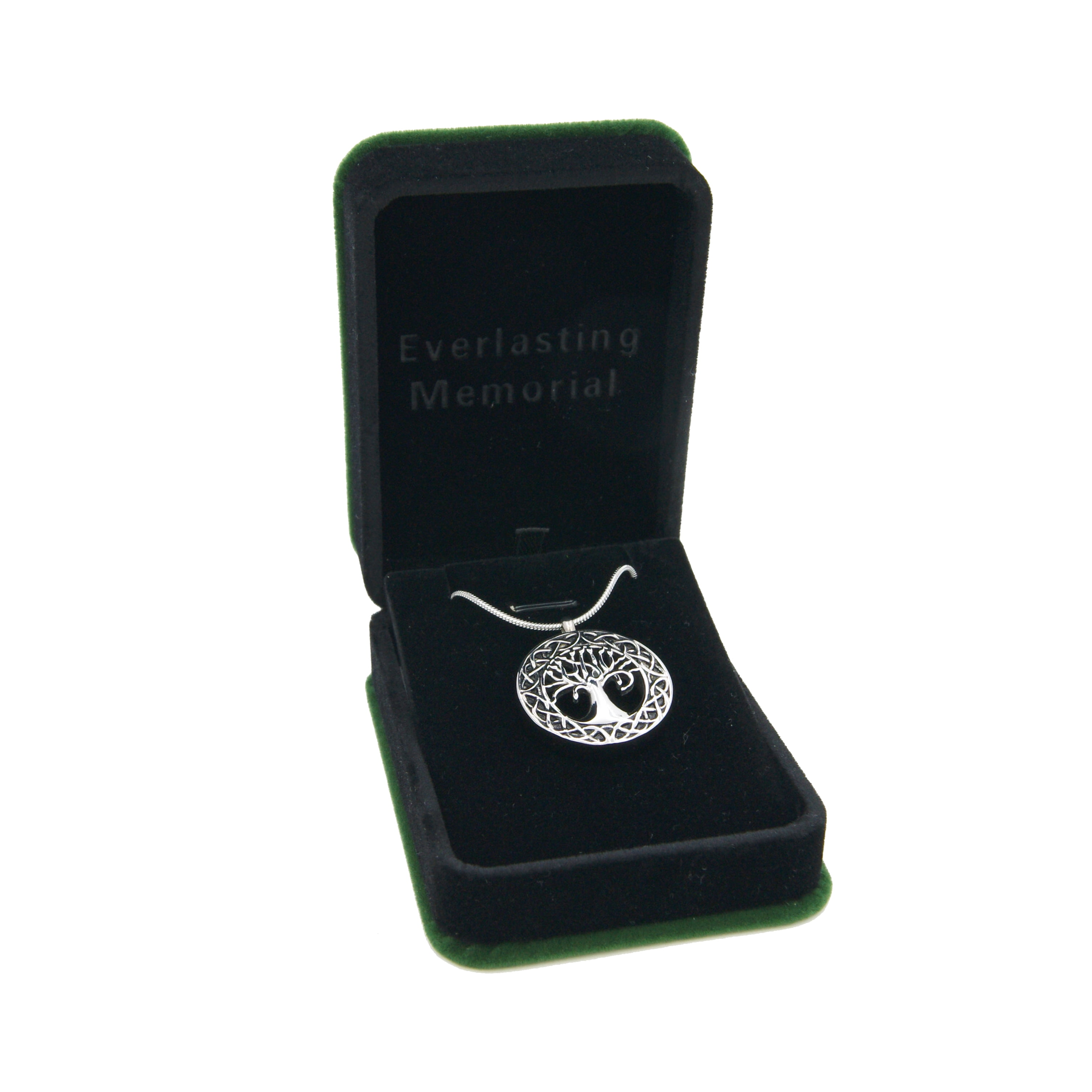 Round Celtic Tree of Life Cremation Urn Necklace for Ashes Memorial Keepsake Cremation Jewerly Free Funnel Kit and Velvet Jewelry Box