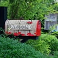 thumbnail image 5 of Mailbox Cover Standard Welcome Magnetic Mail Covers Wrapped Letter Post Box Perfect for Outdoor Display 21×18 Inch The Sign Hanging on Rustic Wood Fence with Flower Border of Red Roses, 5 of 6