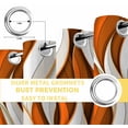 thumbnail image 6 of Burnt Orange White Moire Blackout Curtains for Bedroom/Living Room, Thermal Insulated Kitchen Curtains, Modern Abstract Art Grommet Darkening Window Treatment Drapes 52"x84"x2, 6 of 8