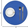 thumbnail image 4 of Round Braided Placemats Set of 4 Cotton Fabric Round Table Mats Non Slip Washable 15 inch Round Place Mats (Blue, 4), 4 of 7