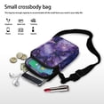 thumbnail image 7 of HELLHERO Double-layer Adjustable Crossbody Bag, Polyester Women Messenger Bag for Adults, Purple Gold Marble, 7 of 7