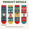 thumbnail image 3 of GOBWCOT Christmas socks for men and women, Christmas gift socks, 4 combinations of Christmas socks with snowman, elk, Santa Claus and bear patterns, 3 of 7