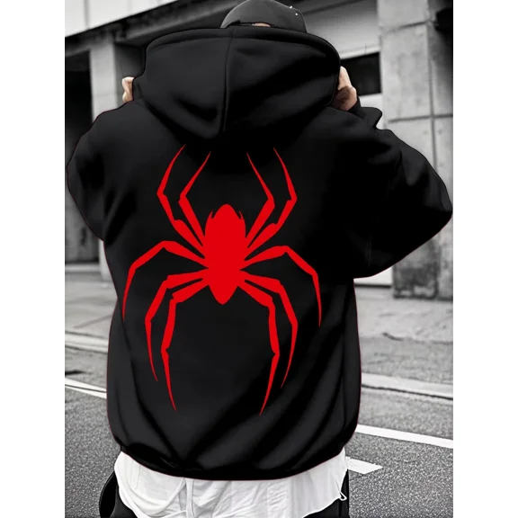 Stylish Red Polyester Winter Pullover Drawstring Long Sleeve Warm Hoodie Shirt for Men & Women, up to Size 5XL