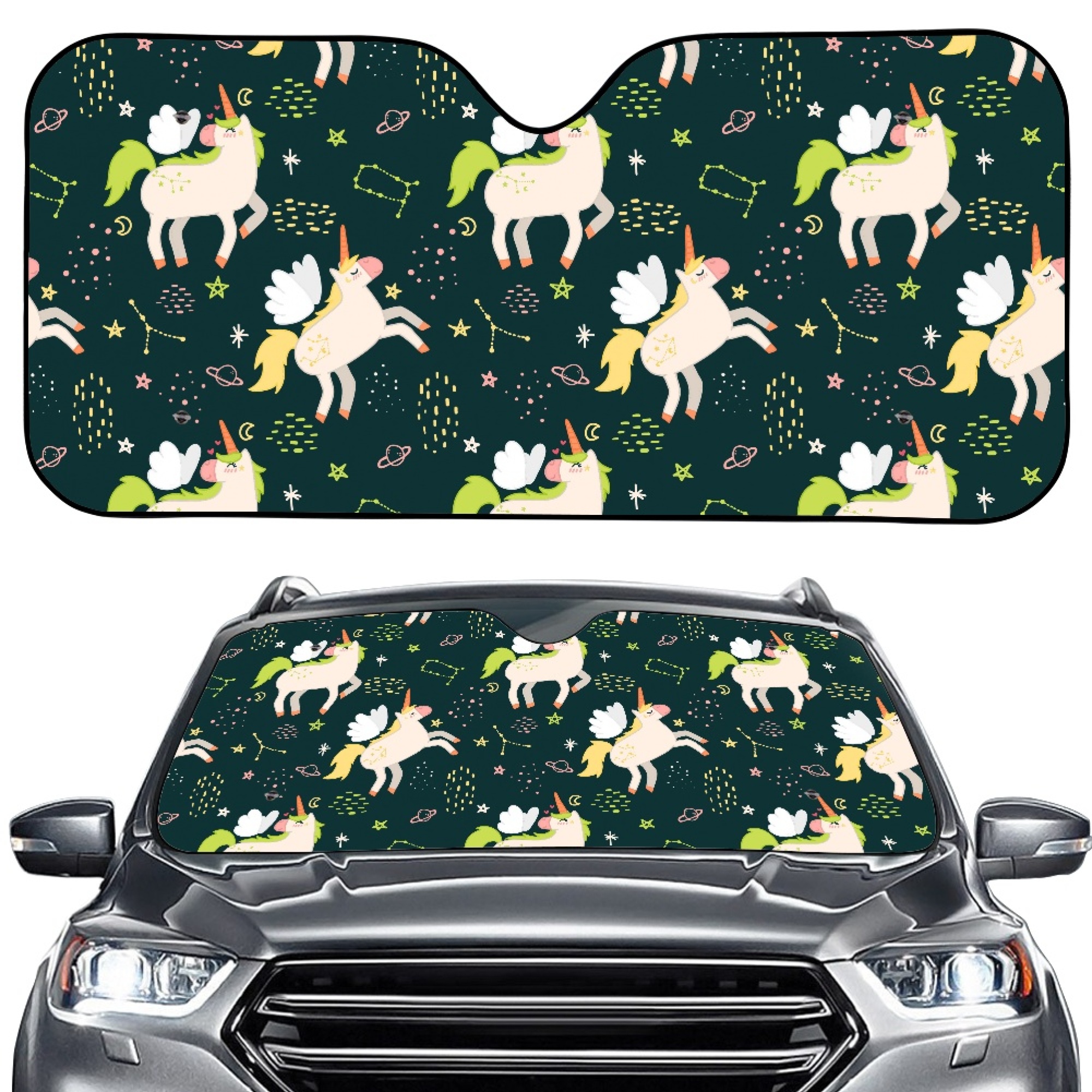 Bivenant Store Unicorn Car Windshield Sun Shade Front Window Sunshade ...