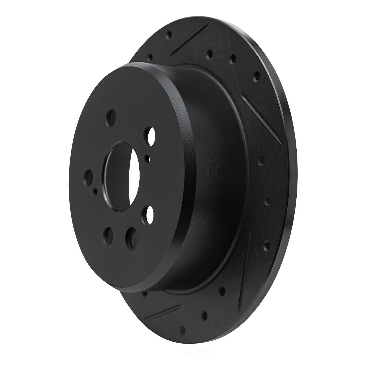 Dynamic Friction Company 633-76029L DFC Brake Rotor - Drilled And Slotted - Black