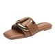 thumbnail image 3 of Bailamos Zapatos de mujer Sandalias de punta redonda y suela gruesa con punta abierta Sandalias romanas con hebilla de metal de verano 2024, 3 of 5