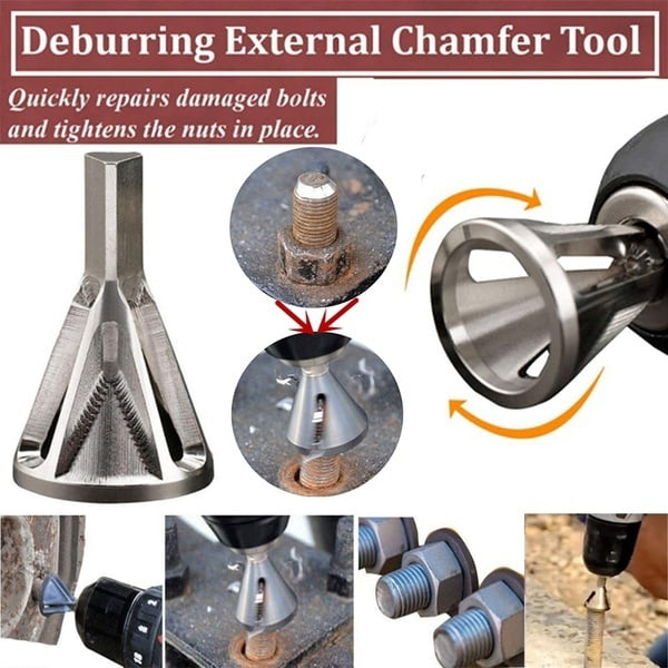 Deburring External Chamfer+Stainless Steel Remove Burr Drill Bit Rod Tool 
