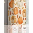 thumbnail image 6 of Fall Thanksgiving Sheer Curtains 63 Inch Length 2 Panels Set Window Treatments, Orange White Pumpkin Falling Leaves Rod Pocket Semi Curtains for Living Room/Bedroom/Kitchen Décor, 104"W x 63"L, 6 of 7