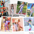 thumbnail image 7 of Oudiya Girls Tie Dye Sweatsuit Casual Pullover Long Sleeve Hooded Sweatshirt Pants 2 Piece Set Fall Winter Outfits, 5-14 Years, 7 of 7