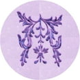 thumbnail image 1 of Ahgly Company Indoor Round Patterned Heliotrope Purple Area Rugs, 6' Round, 1 of 6