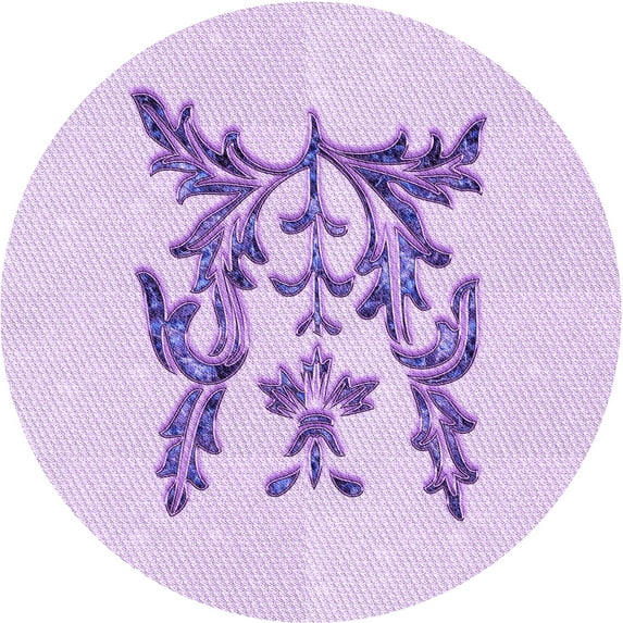 Ahgly Company Indoor Round Patterned Heliotrope Purple Area Rugs, 6' Round
