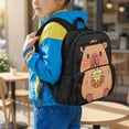 thumbnail image 3 of Jeiento Capybara Toddler School Backpack for 2-5 Year Old, 13.5 Inch Lightweight Kids Bag, Bookbag with 2 Front & 2 Mesh Side Pockets, 3 of 7