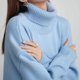 thumbnail image 1 of Suéter de cuello alto de color sólido Suéter holgado de otoño e invierno europeo y americano Suéter clásico versátil para mujer, 1 of 6